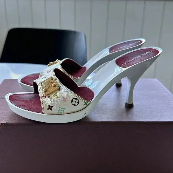 Louis Vuitton x  Murakami Mule Sandals size 36.5 white multicolor - Picture 2 of 12